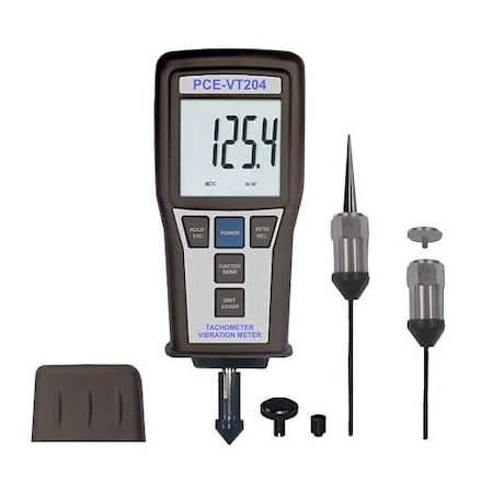 Pce Instruments Condition Monitoring Vibration Meter, 0.5 to 199.9 m/ sec sq Acceleration PCE-VT 204
